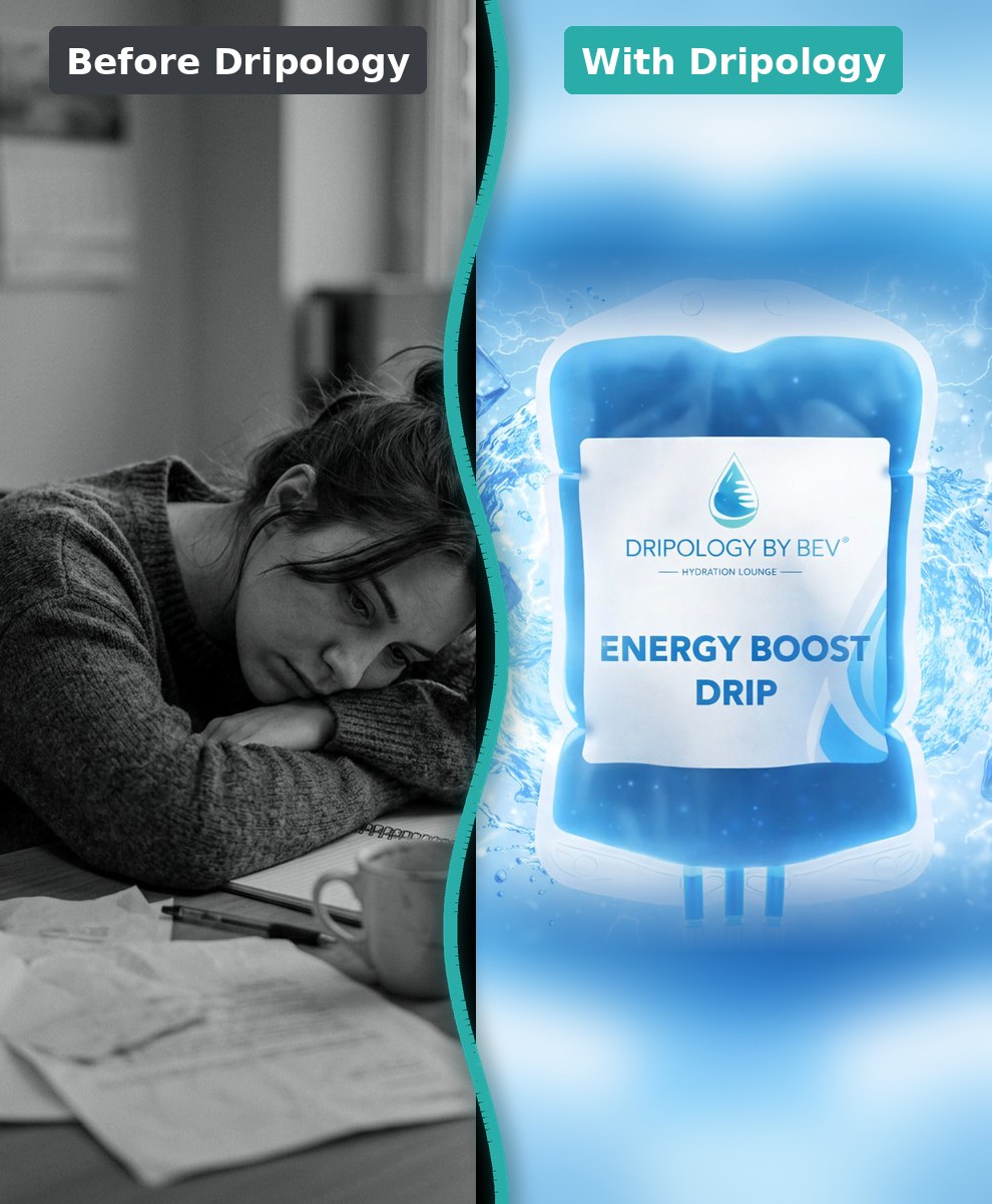 Dripology by Bev Chronic fatigue → Instant energy boost